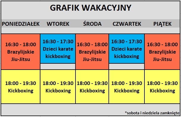 Grafik wakacyjny